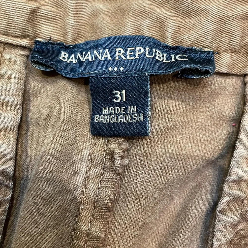 Banana Republic men’s brown tapered elastic ankle cotton khaki pants size 31